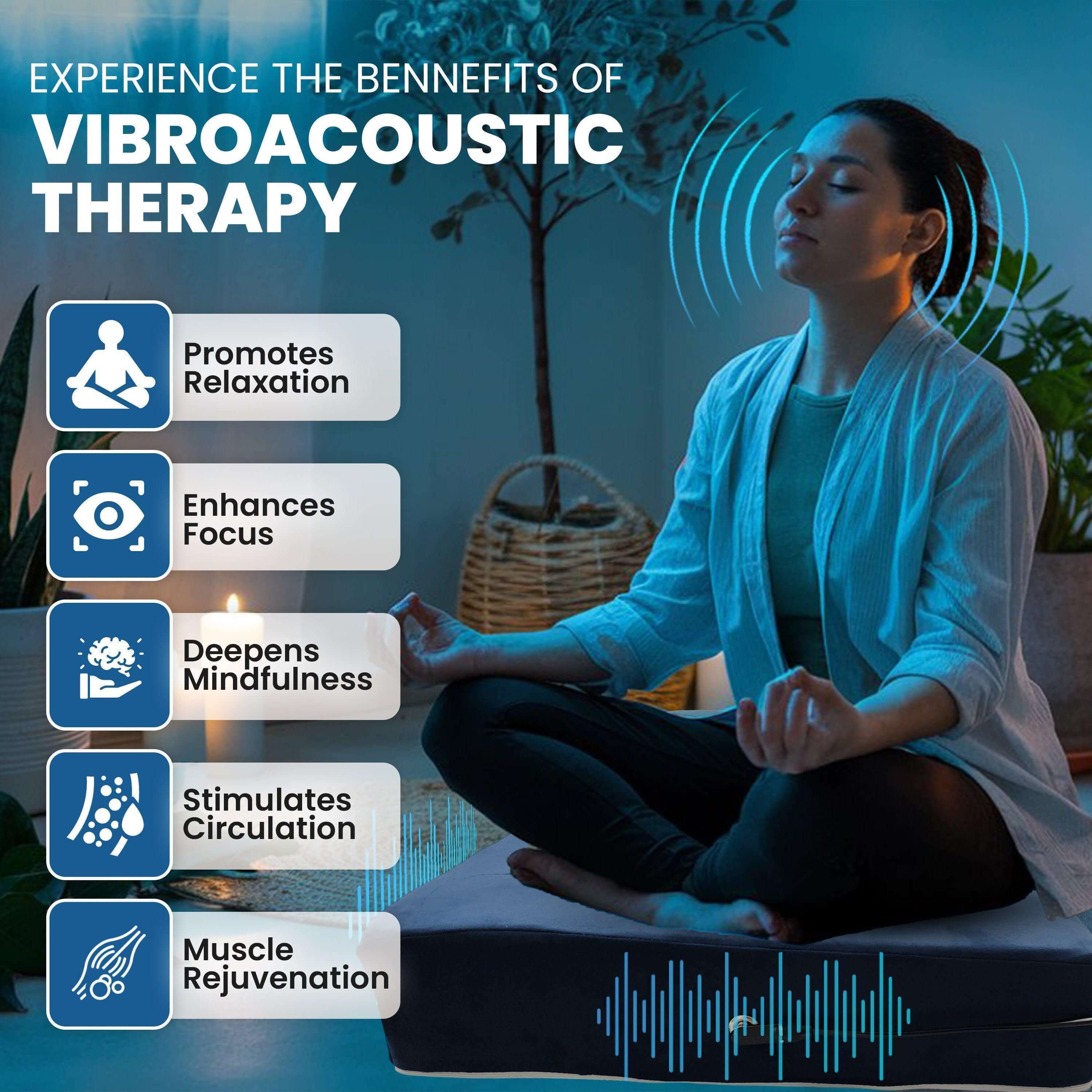 Premium Vibroacoustic Therapy Meditation Cushion Bundle - Image 4